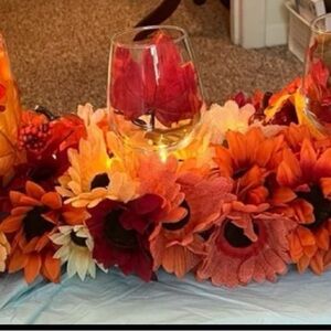 Autumn Floral Candle Holder Centerpiece